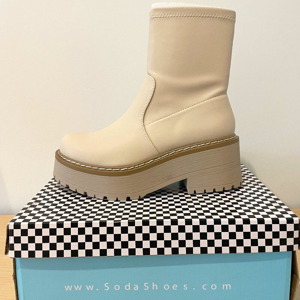 Soda Cream Block Heel Boot